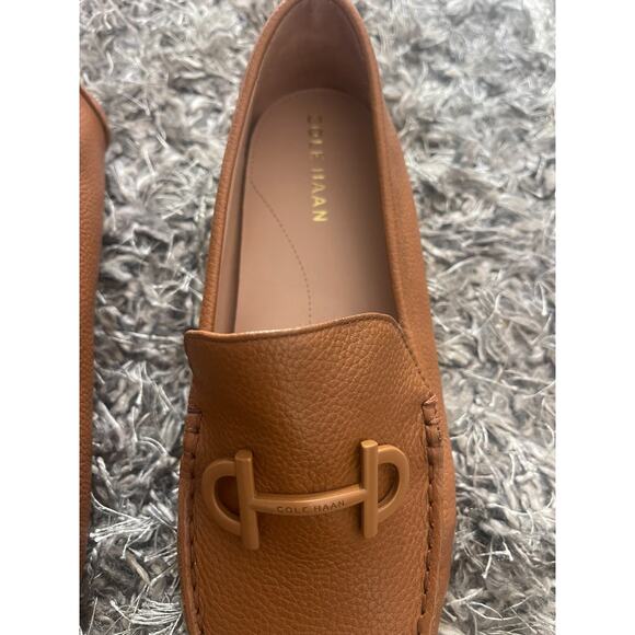 Cole Haan 6.5 Leather Driving Loafers Tully Tan Brown Pebbled Slip-On Moccasins - Picture 4 of 11